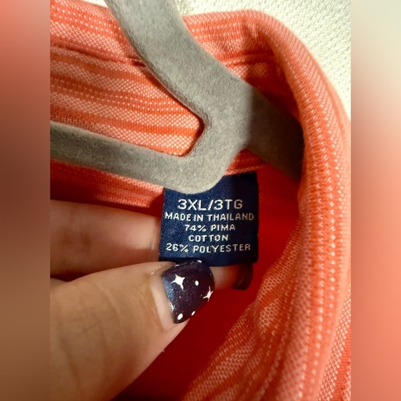 Tommy Bahama Coral Pink Striped Golf Polo Shirt 3XL - Picture 4 of 10